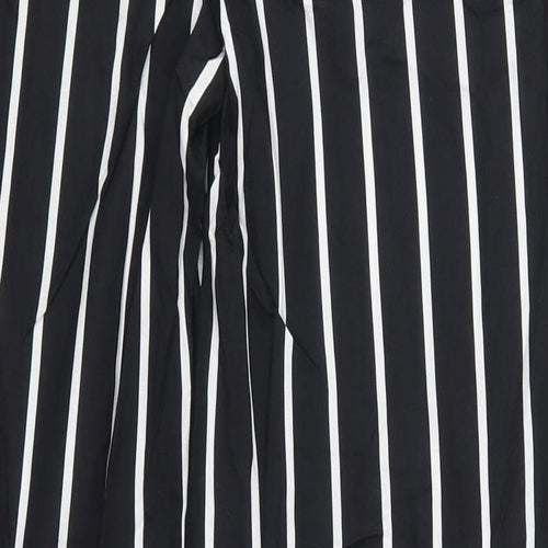 H&M Womens Black Striped  Trousers  Size 4 L28 in