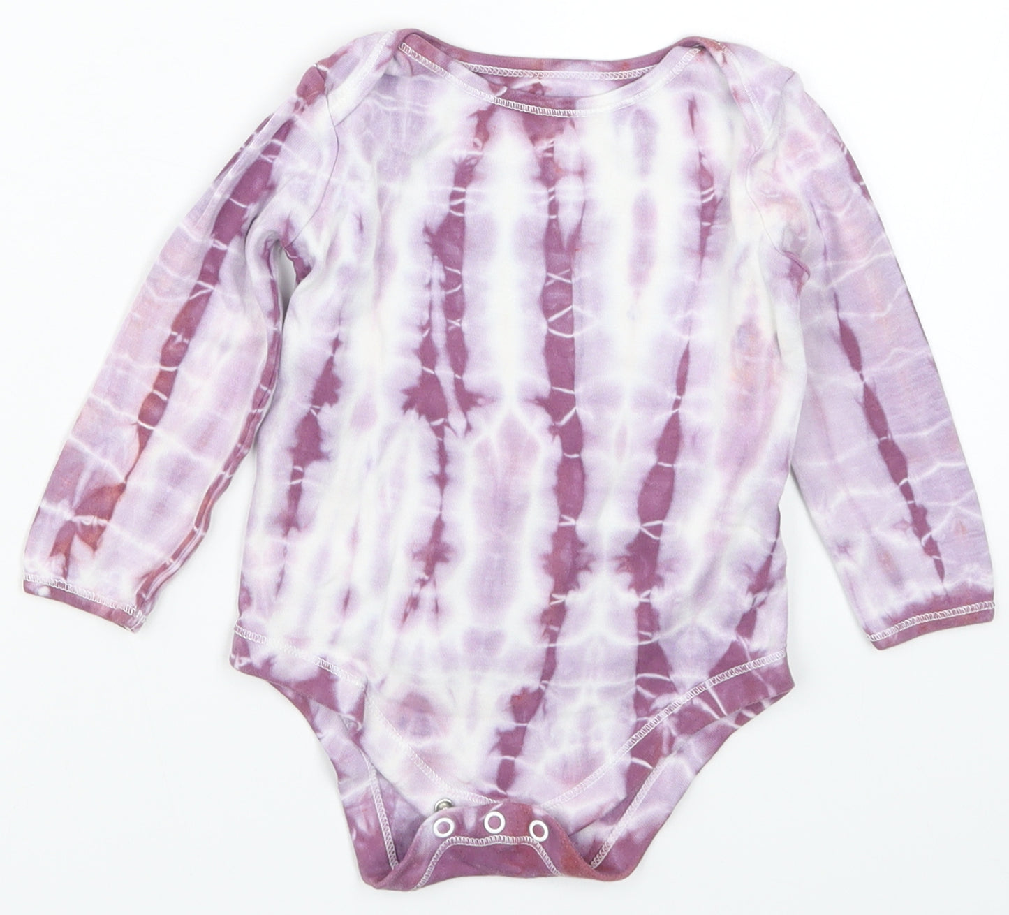 John Lewis Girls Purple Geometric  Babygrow One-Piece Size 12-18 Months  - Tie Dye