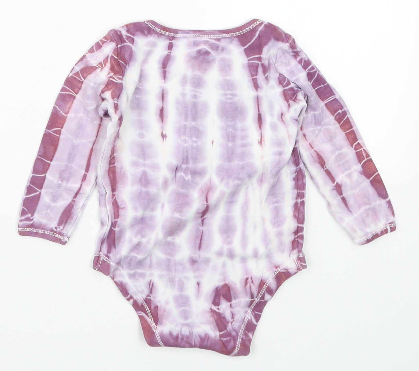 John Lewis Girls Purple Geometric  Babygrow One-Piece Size 12-18 Months  - Tie Dye