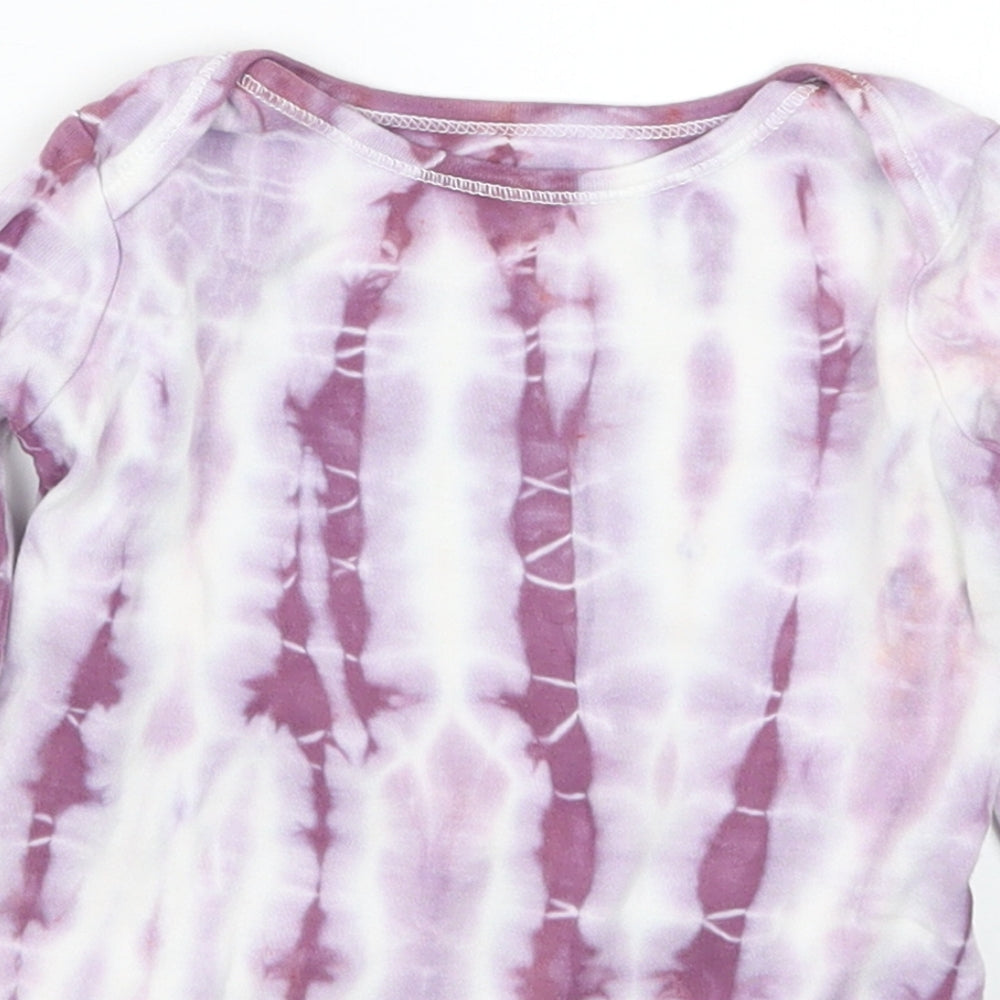 John Lewis Girls Purple Geometric  Babygrow One-Piece Size 12-18 Months  - Tie Dye