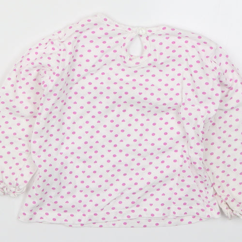 Marks and Spencer Girls Pink Polka Dot  Basic T-Shirt Size 18-24 Months