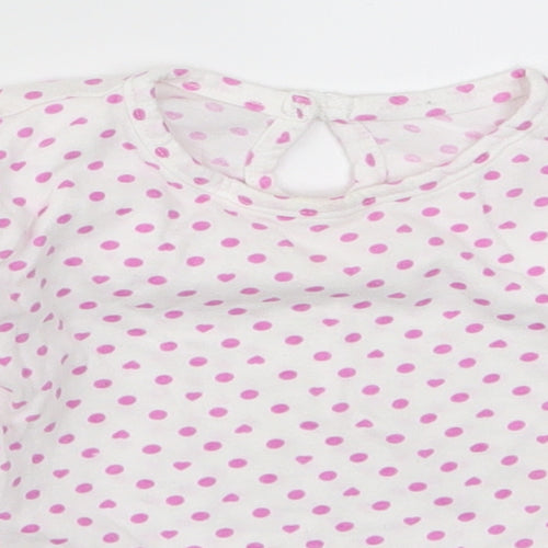Marks and Spencer Girls Pink Polka Dot  Basic T-Shirt Size 18-24 Months