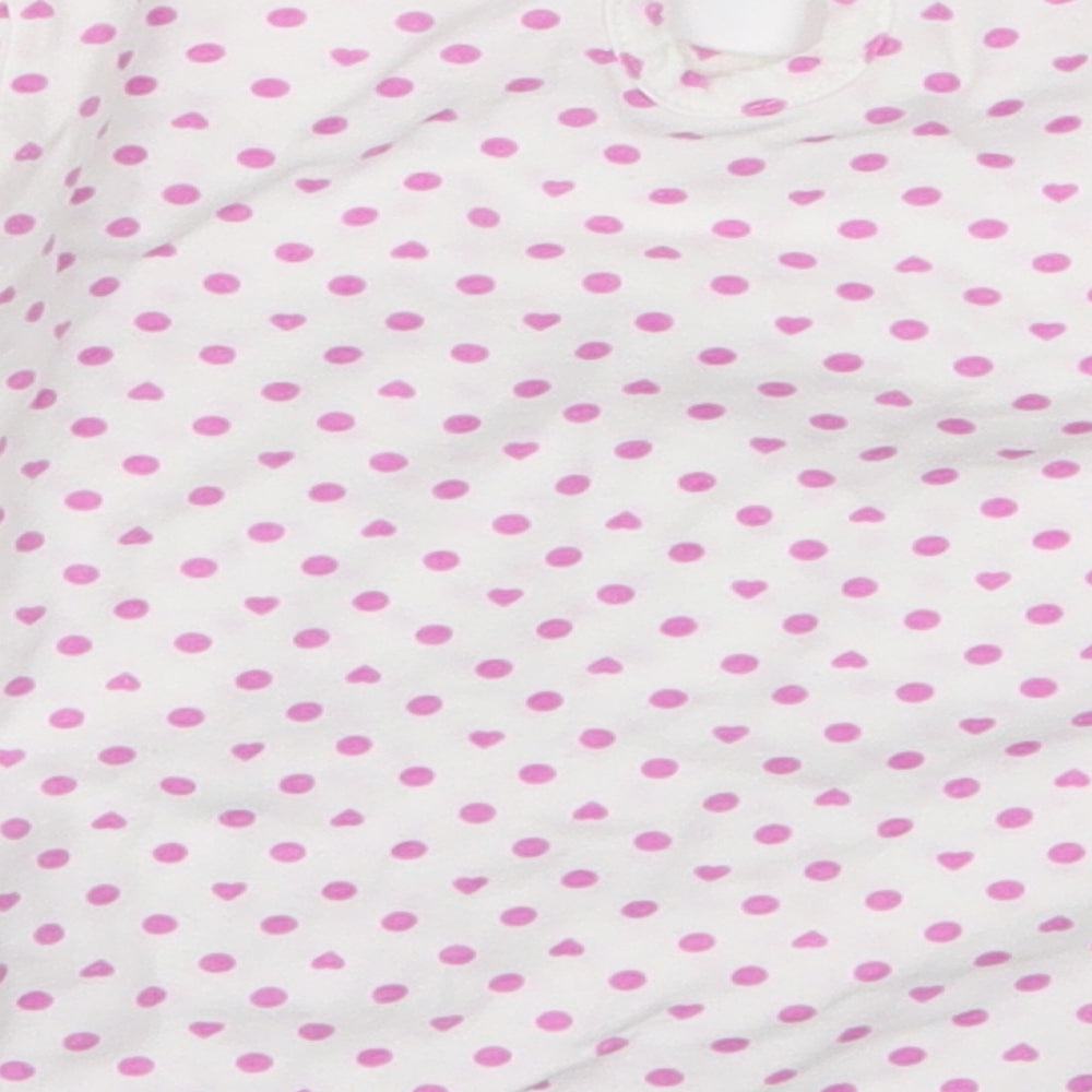 Marks and Spencer Girls Pink Polka Dot  Basic T-Shirt Size 18-24 Months
