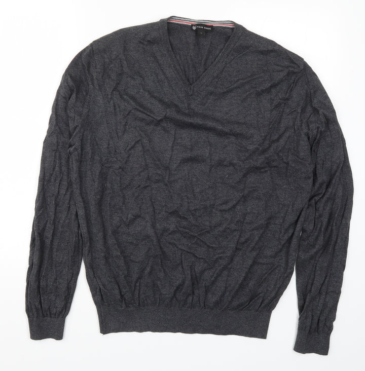 Palm Grove Mens Grey  Knit Pullover Jumper Size L