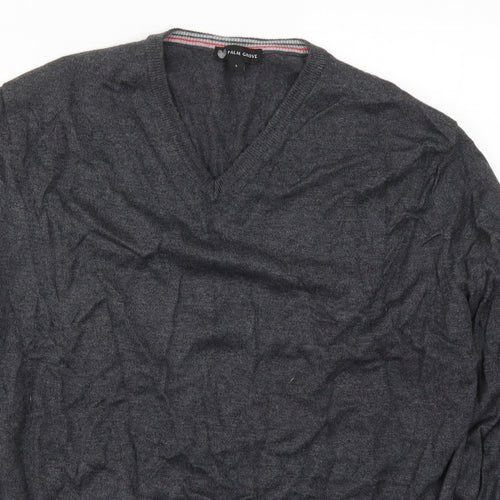 Palm Grove Mens Grey  Knit Pullover Jumper Size L