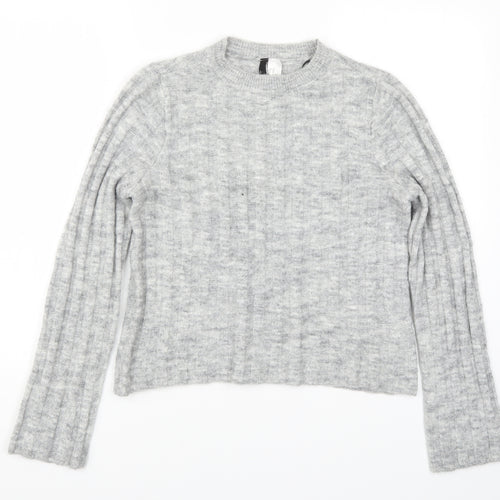H&M Womens Grey  Knit Pullover Jumper Size XS