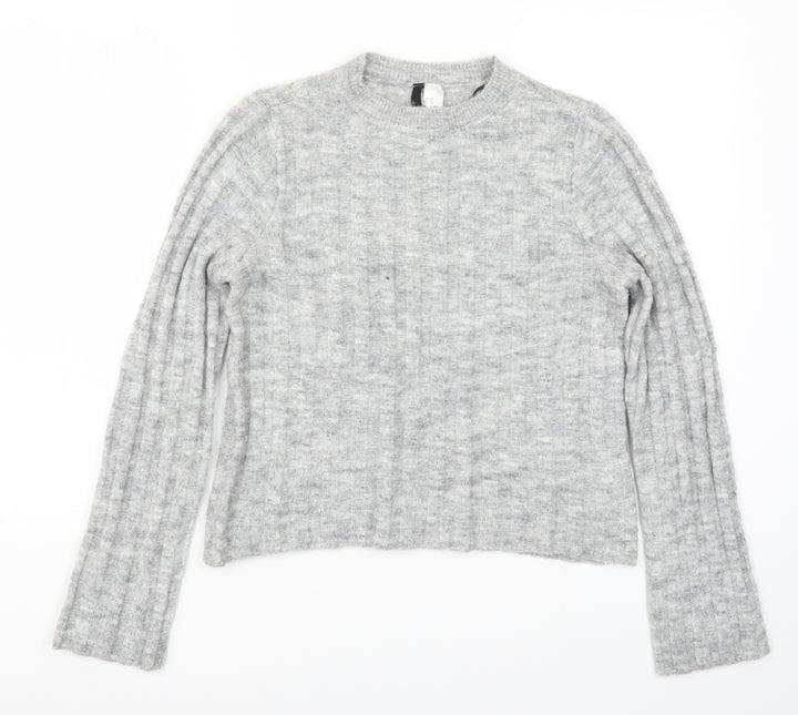 H&M Womens Grey Knit Pullover Jumper Size XS