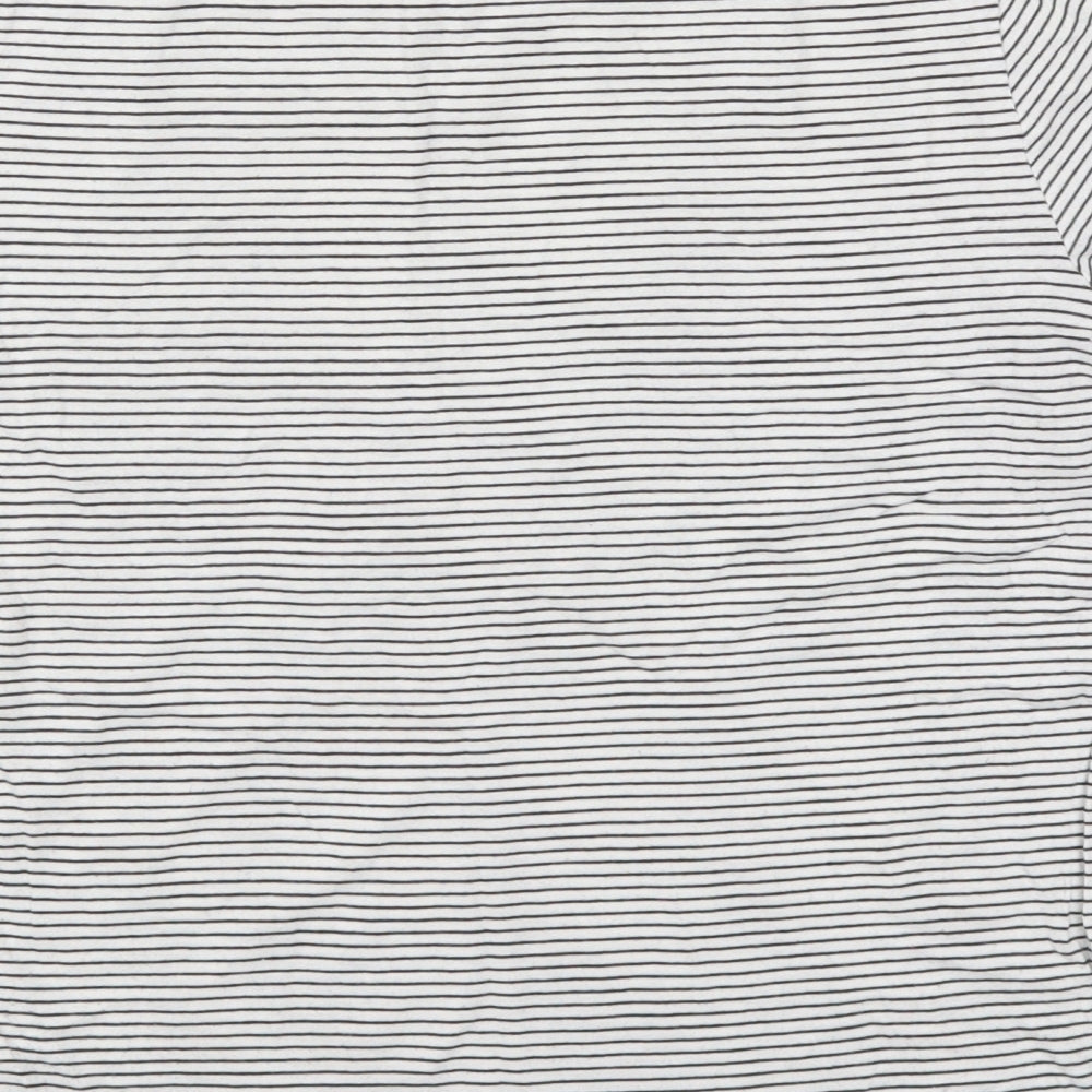 H&M Womens White Striped  Basic T-Shirt Size M  - Black and White