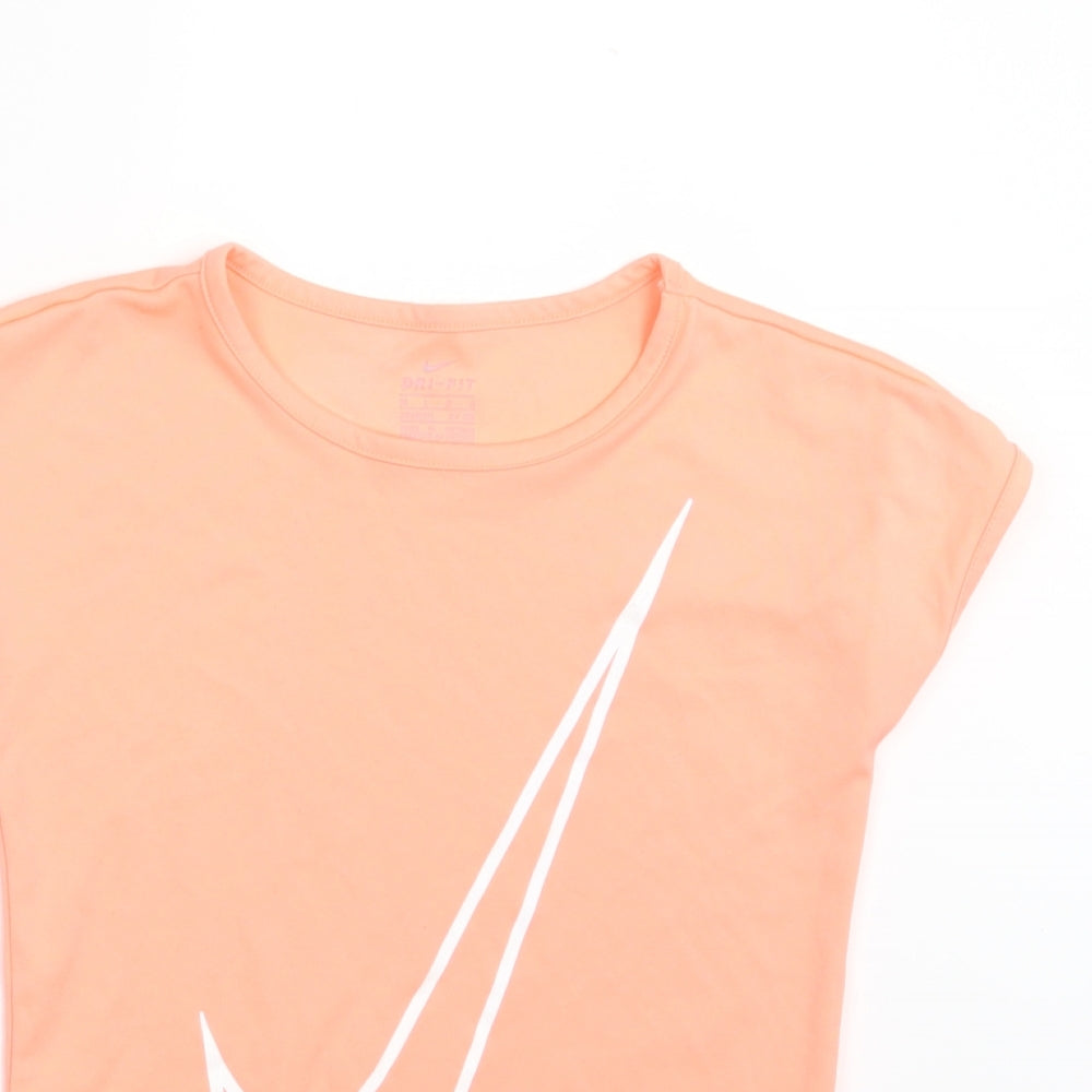 Nike Girls Orange   Basic T-Shirt Size 6-7 Years