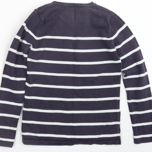 BHS Womens Blue Striped Knit Pullover Jumper Size 8