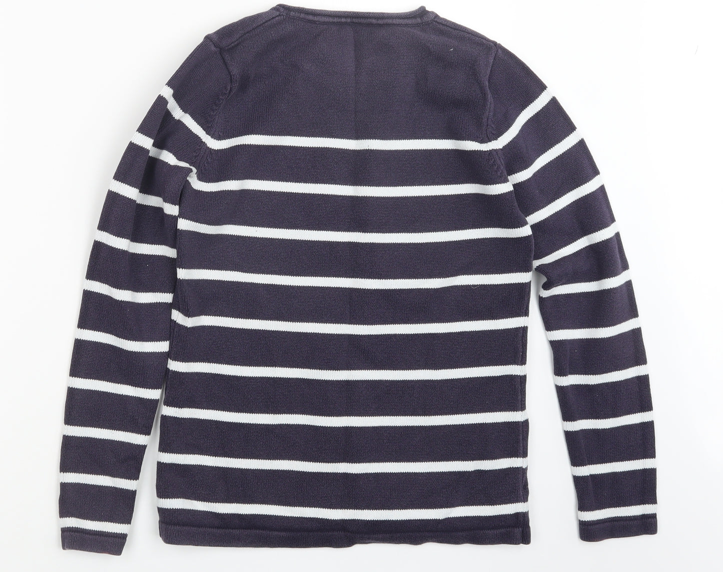 BHS Womens Blue Striped Knit Pullover Jumper Size 8
