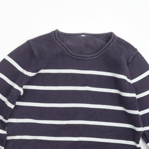 BHS Womens Blue Striped Knit Pullover Jumper Size 8