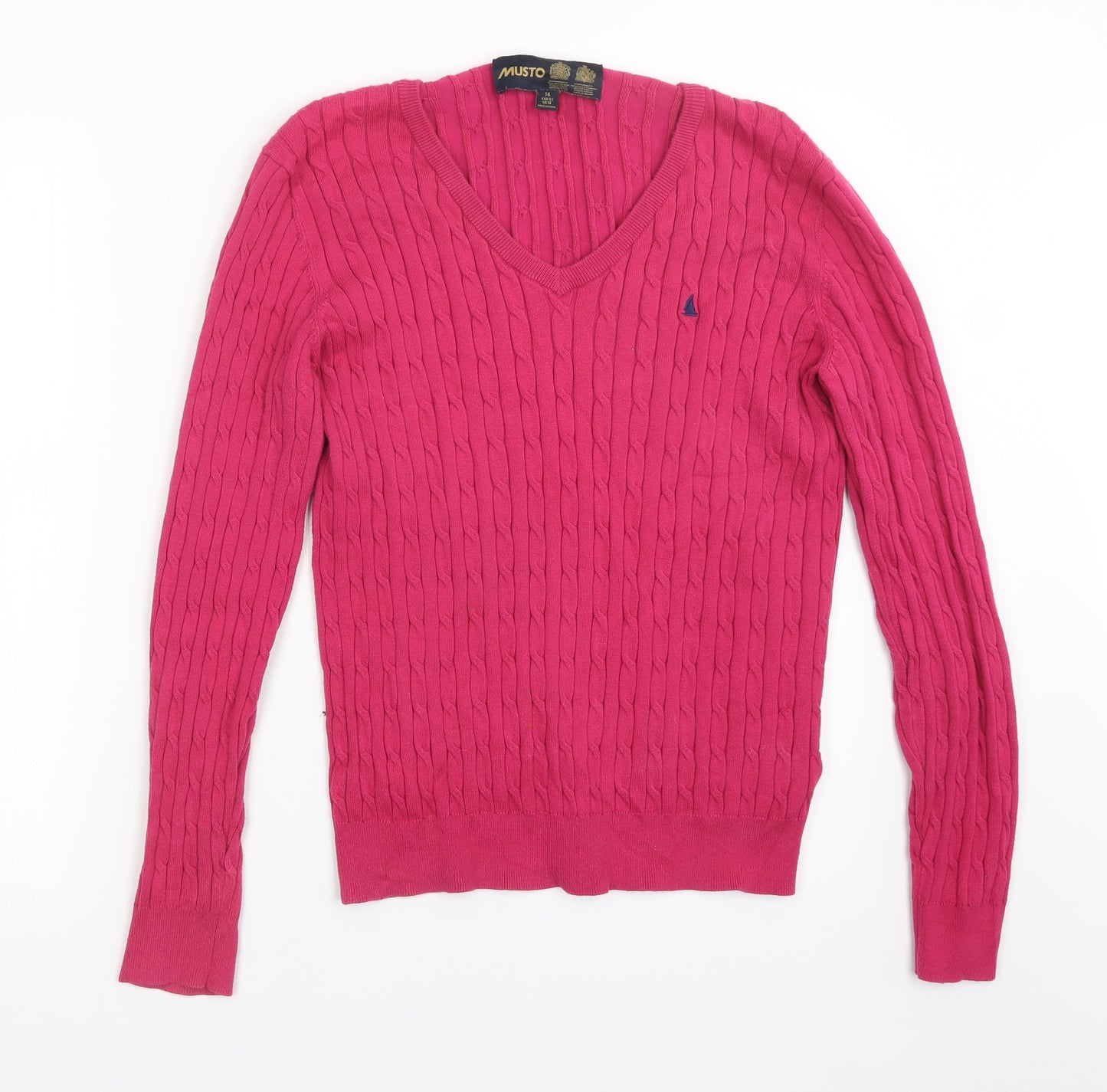 MUSTO Womens Pink  Knit Pullover Jumper Size 14