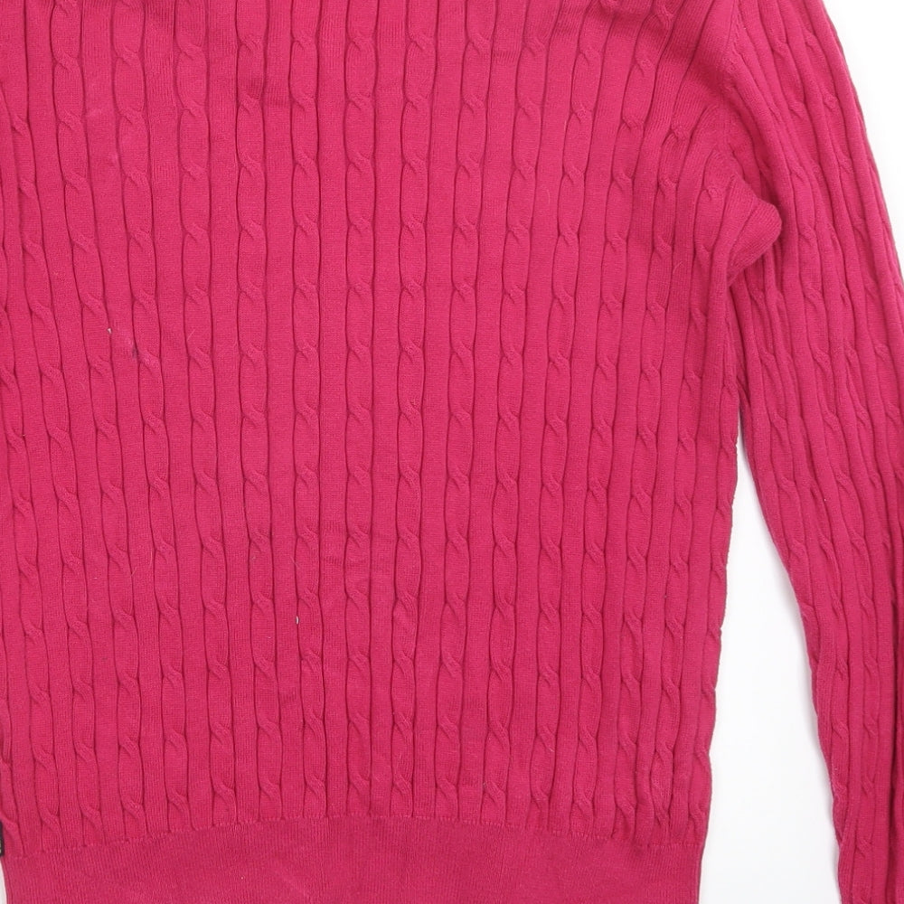 MUSTO Womens Pink  Knit Pullover Jumper Size 14