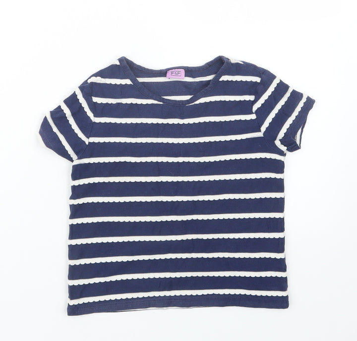F&F Girls Blue   Basic T-Shirt Size 7-8 Years