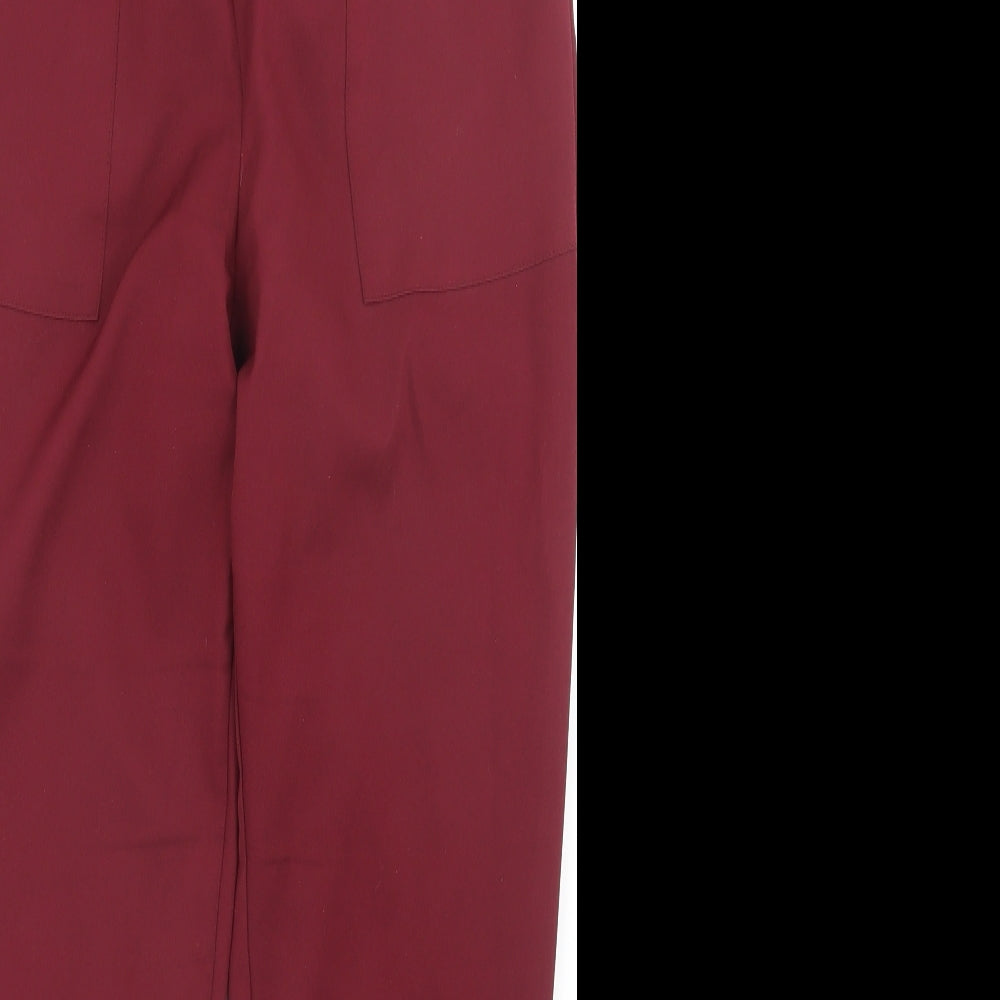 Boohoo Womens Red   Trousers  Size 10 L27.5 in