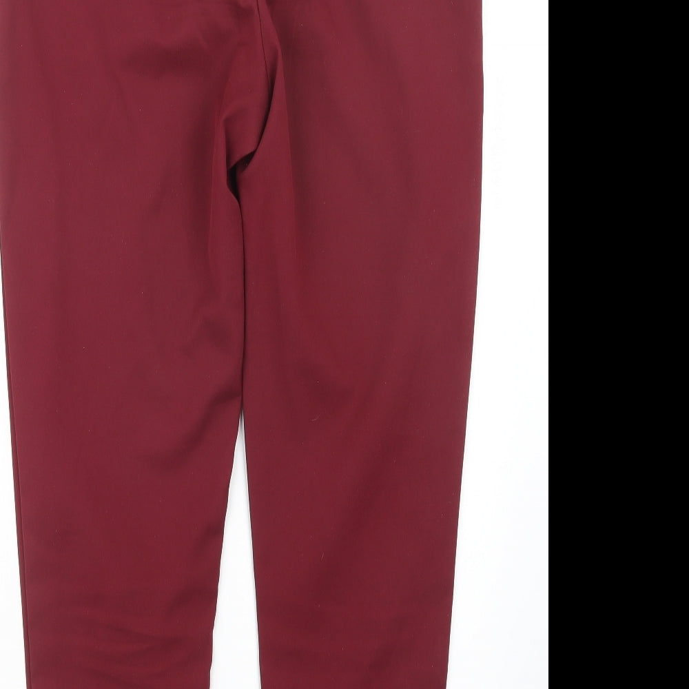 Boohoo Womens Red   Trousers  Size 10 L27.5 in