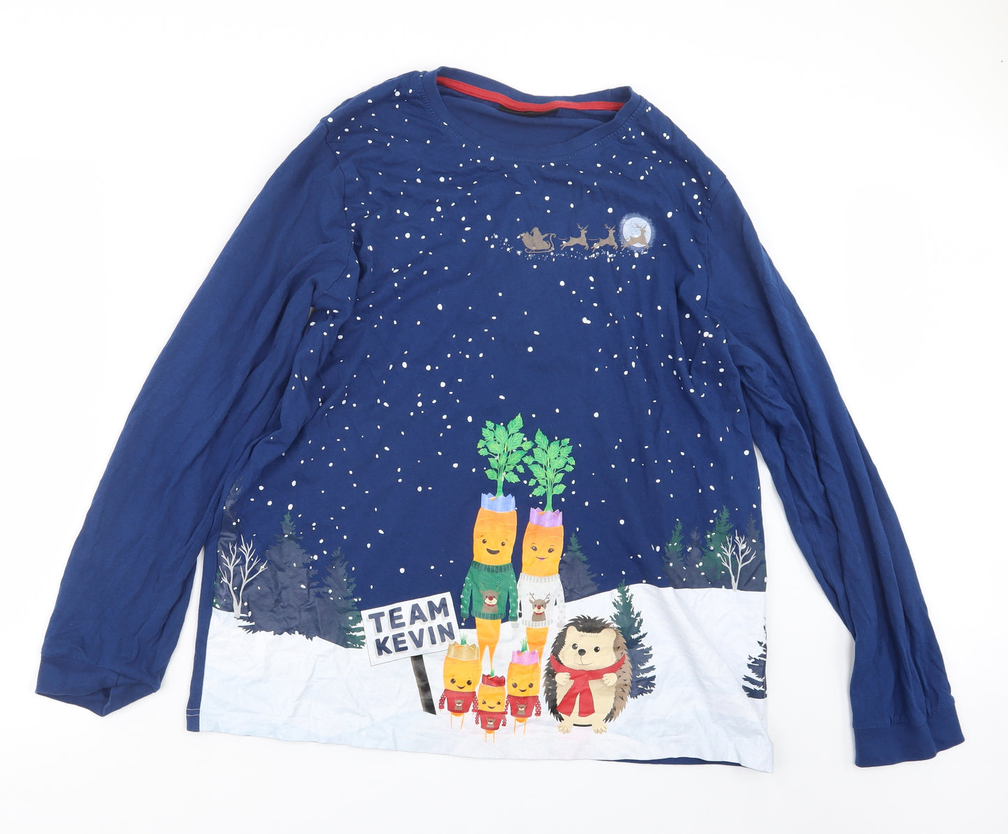 Avenue Mens Blue Geometric   Pyjama Set Size XL  - Christmas