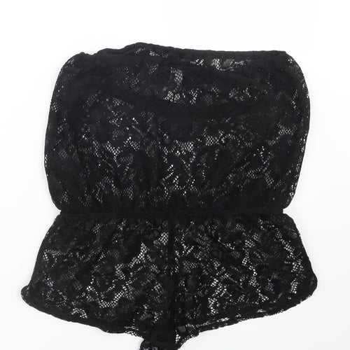 Ocean Club Womens Black  Lace Playsuit One-Piece Size 10  - Beach Cover Up
