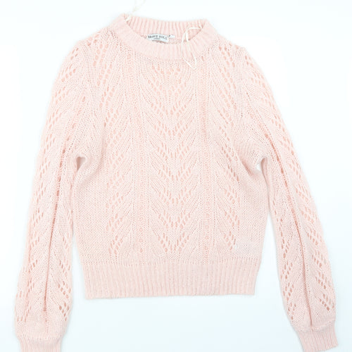 Brave Soul Womens Pink  Knit Pullover Jumper Size 14