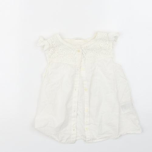 H&M Girls White   Basic Button-Up Size 7 Years