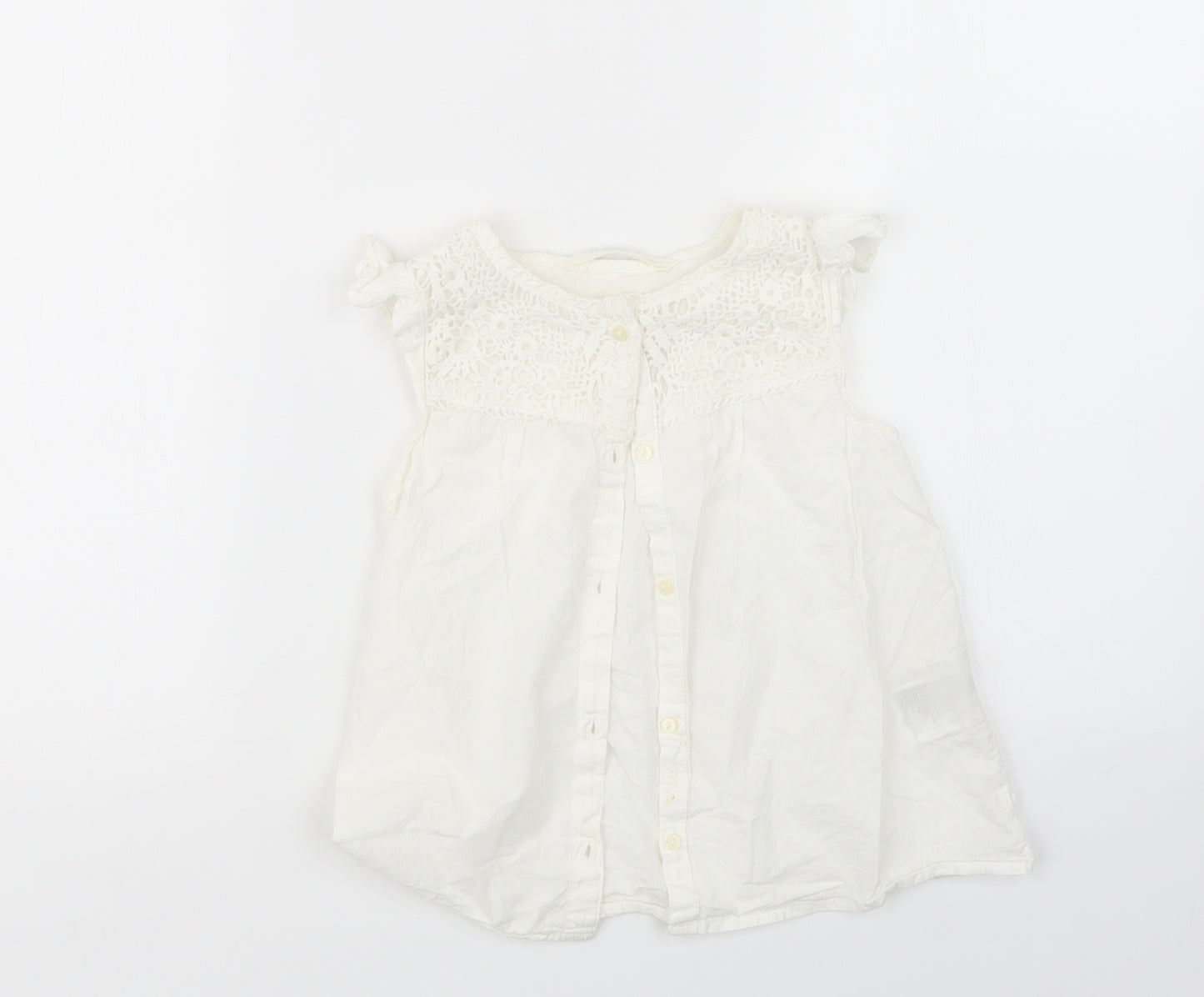 H&M Girls White   Basic Button-Up Size 7 Years