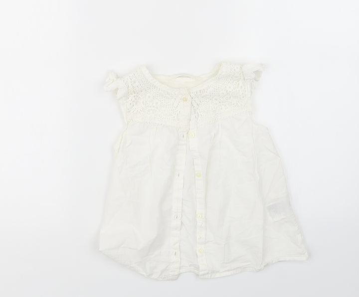 H&M Girls White   Basic Button-Up Size 7 Years