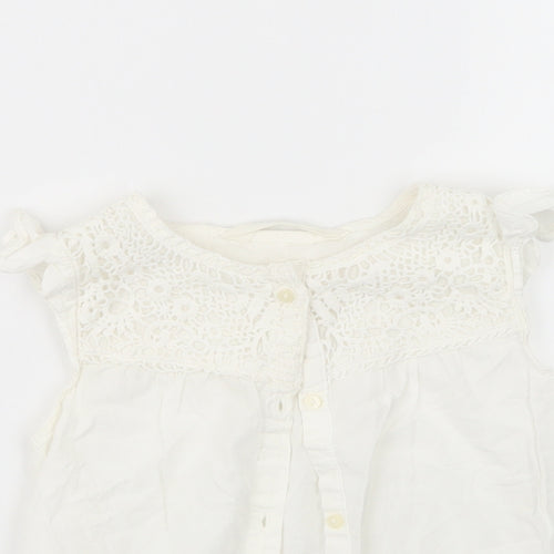 H&M Girls White   Basic Button-Up Size 7 Years