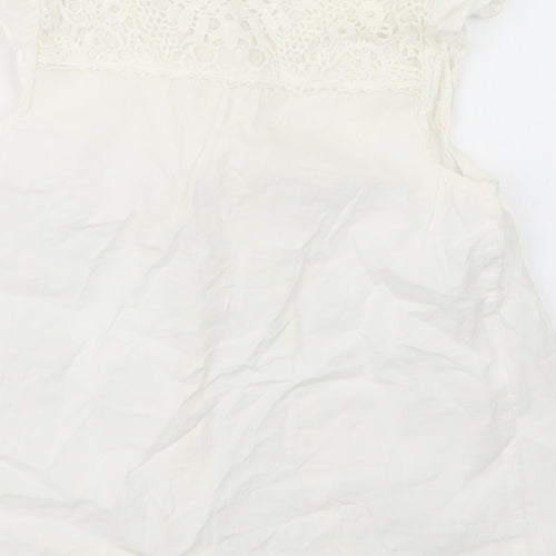 H&M Girls White   Basic Button-Up Size 7 Years