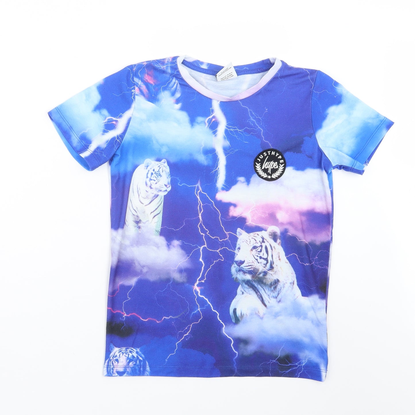Hype Boys Blue Geometric  Basic T-Shirt Size 11-12 Years