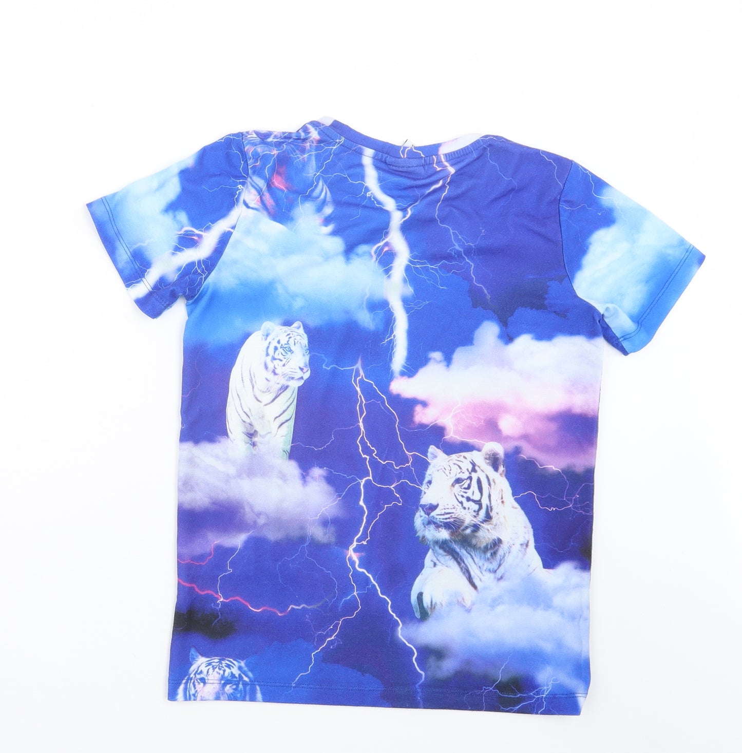 Hype Boys Blue Geometric  Basic T-Shirt Size 11-12 Years