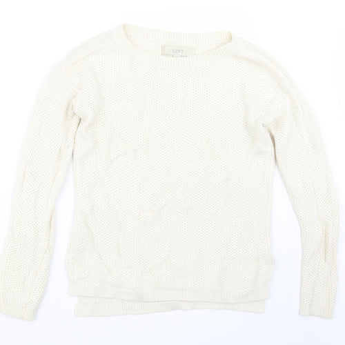 LOFT Womens Beige  Knit Pullover Jumper Size XS