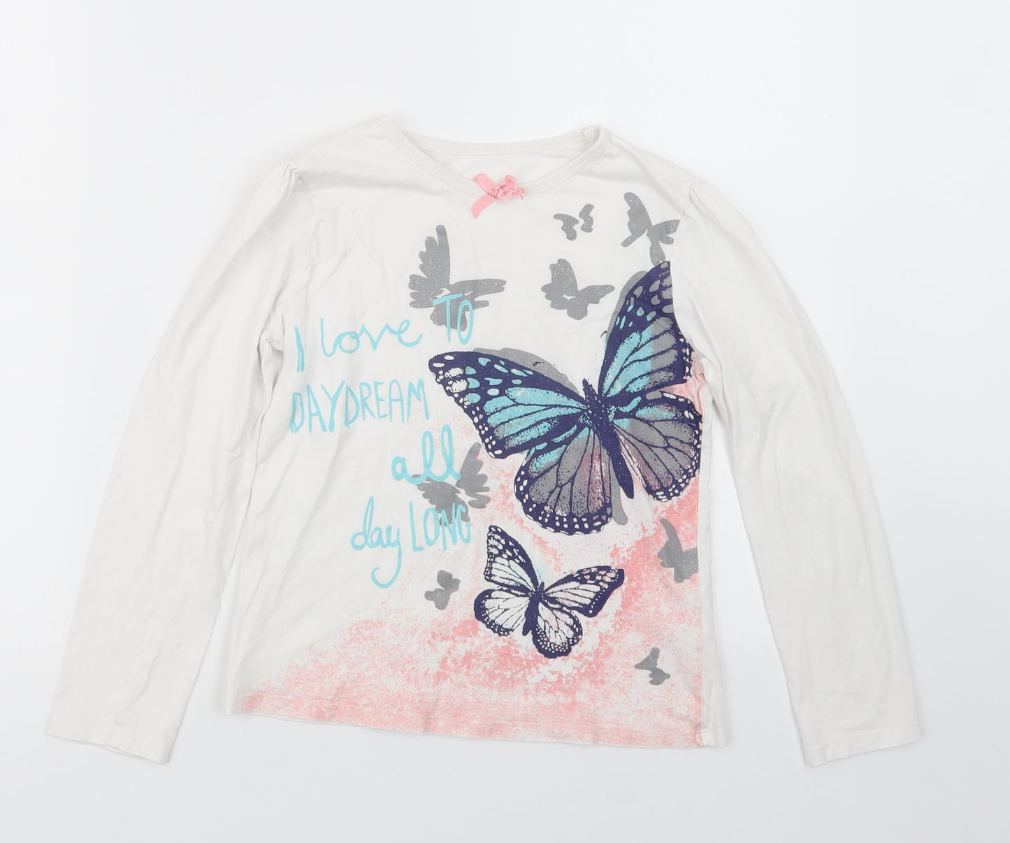 George Girls White Geometric  Top Pyjama Top Size 9-10 Years