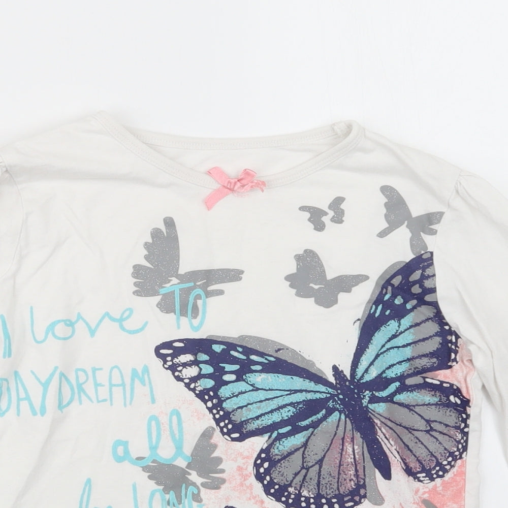 George Girls White Geometric  Top Pyjama Top Size 9-10 Years