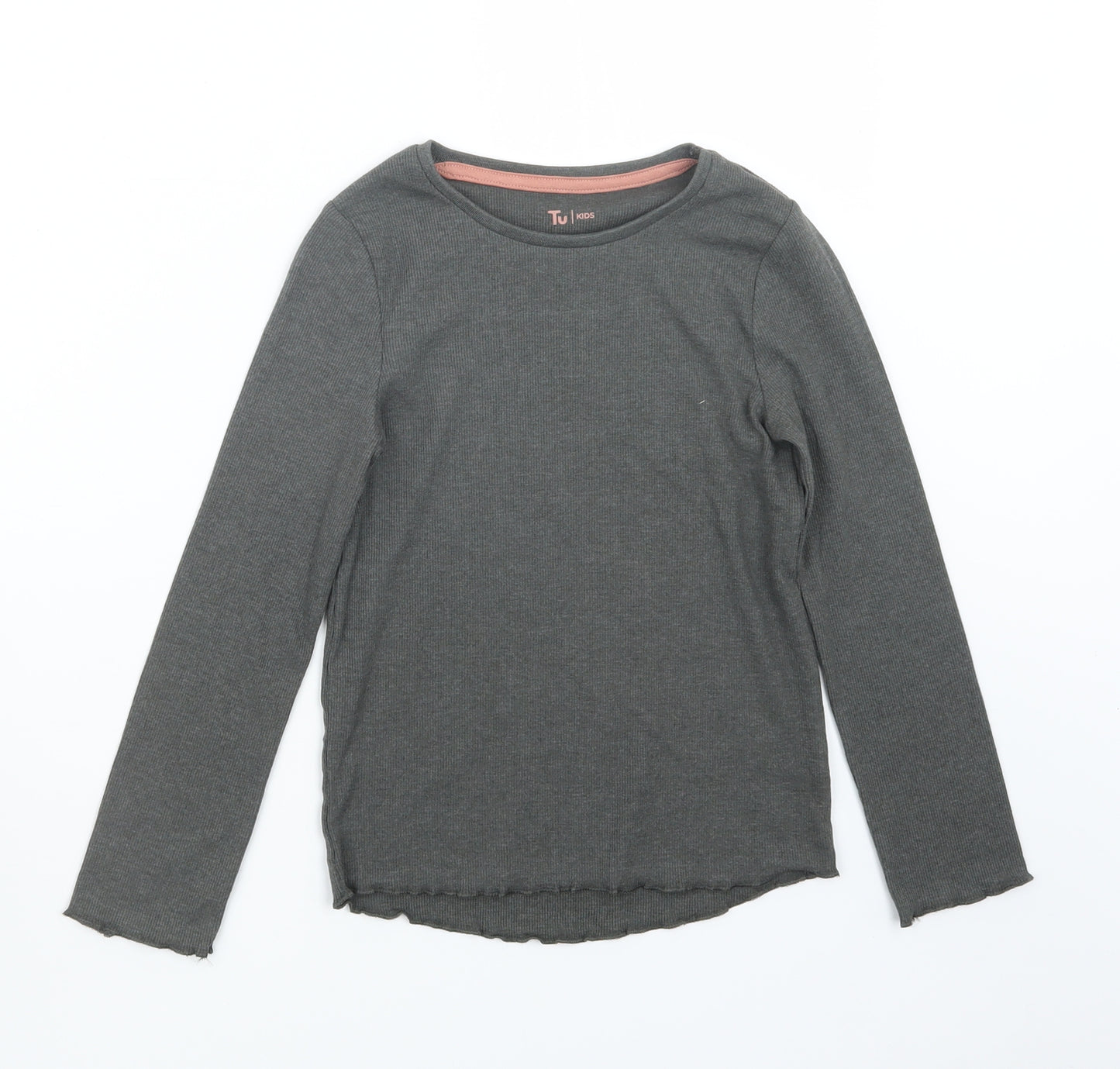 TU Girls Grey   Basic T-Shirt Size 6-7 Years