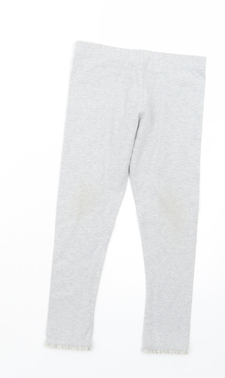 Marks and Spencer Girls Grey Carrot Trousers Size 6-7 Years