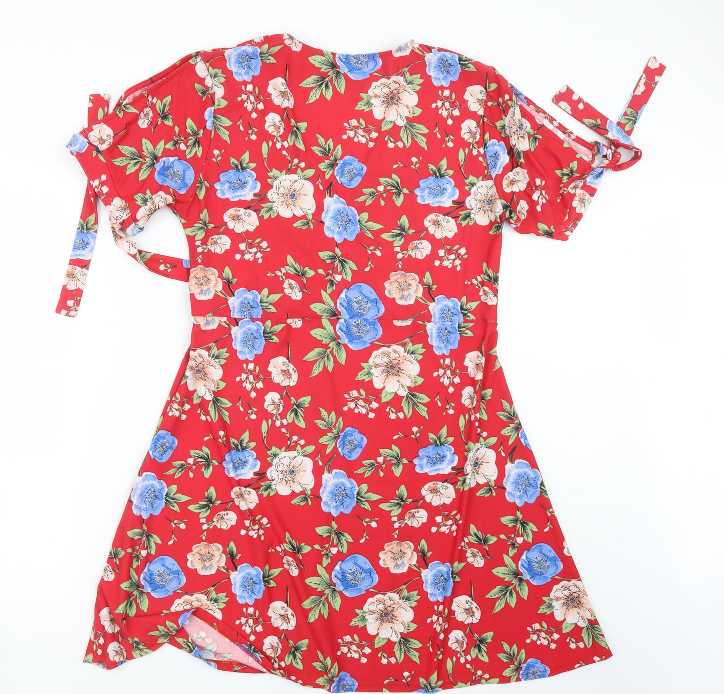 QED London Womens Red Floral  Mini  Size 14