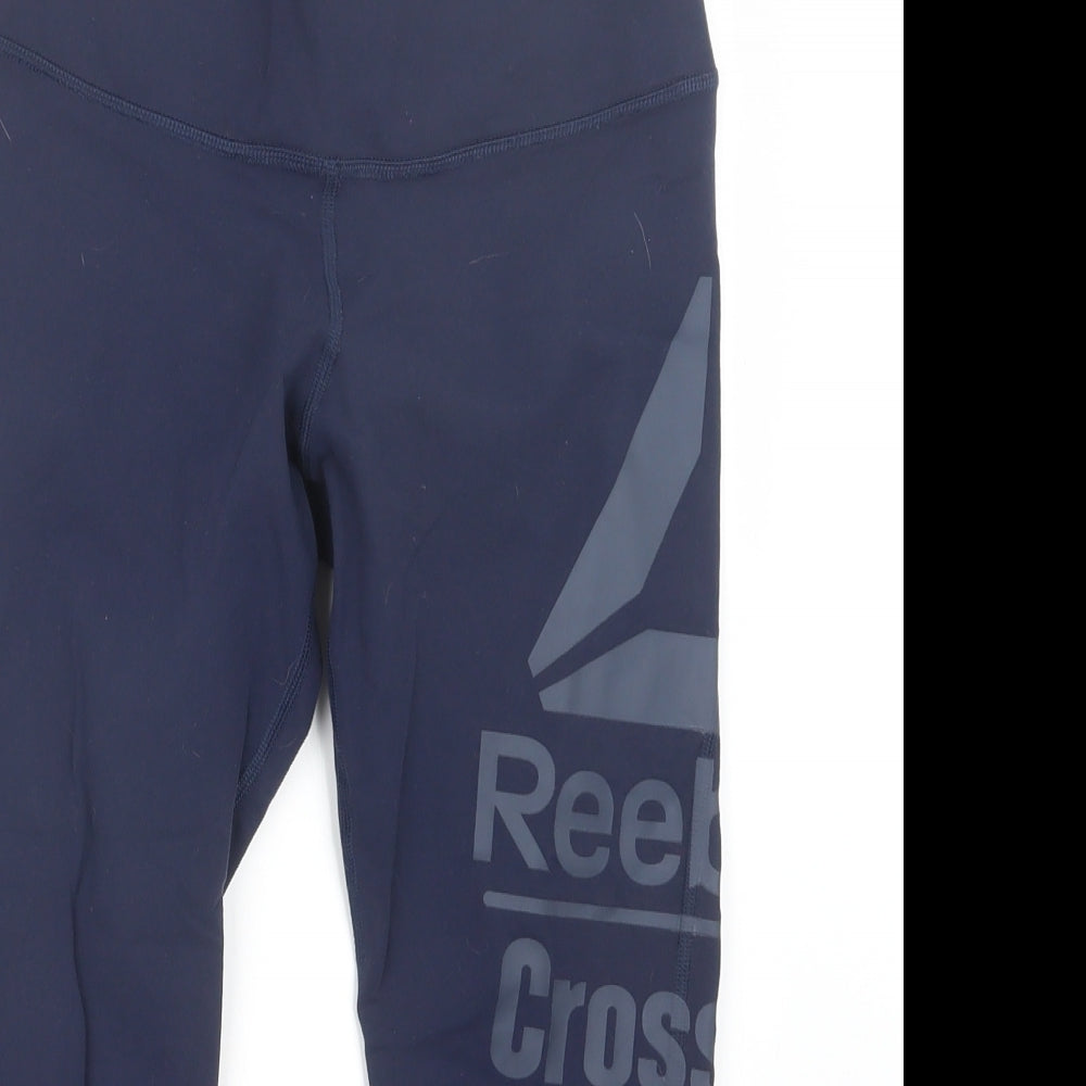 Reebok Womens Blue   Cropped Leggings Size M L19 in