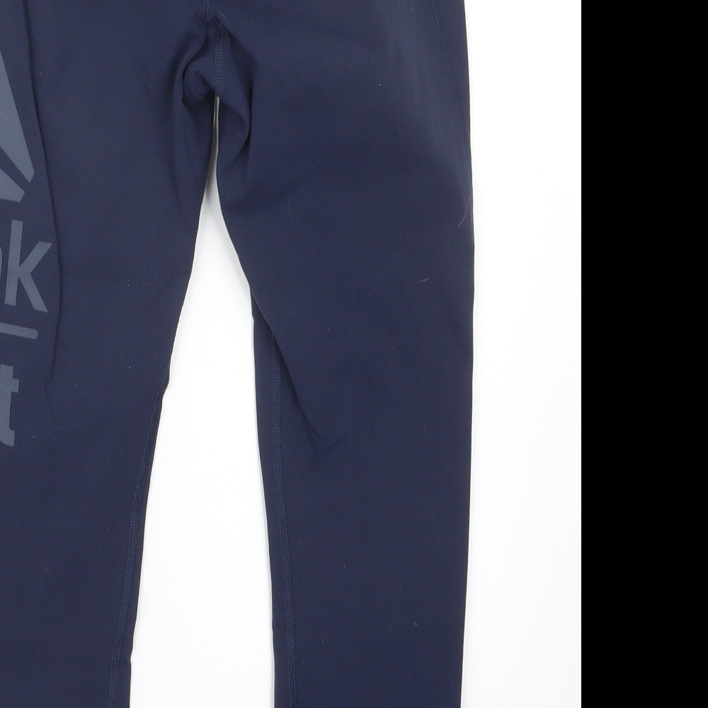 Reebok Womens Blue   Cropped Leggings Size M L19 in