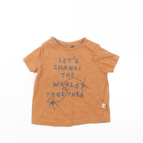 F&F Baby Brown   Basic T-Shirt Size 3-6 Months  - WWF