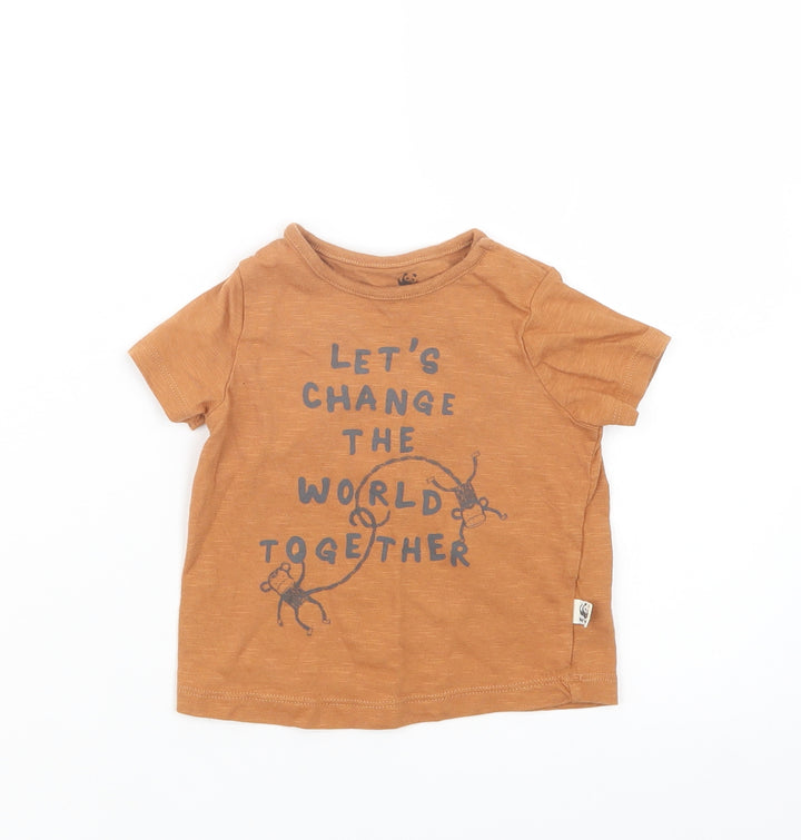 F&F Baby Brown Basic T-Shirt Size 3-6 Months - WWF