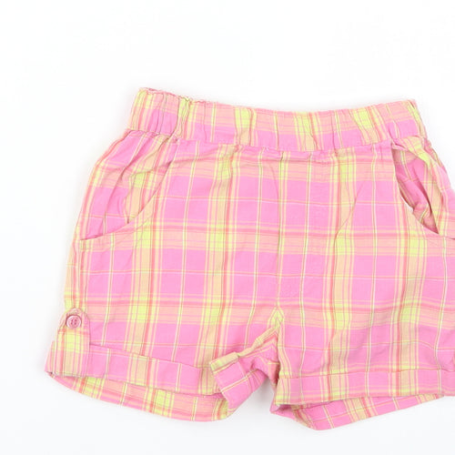 E-vie Angel Girls Pink Check  Boyfriend Shorts Size 2-3 Years