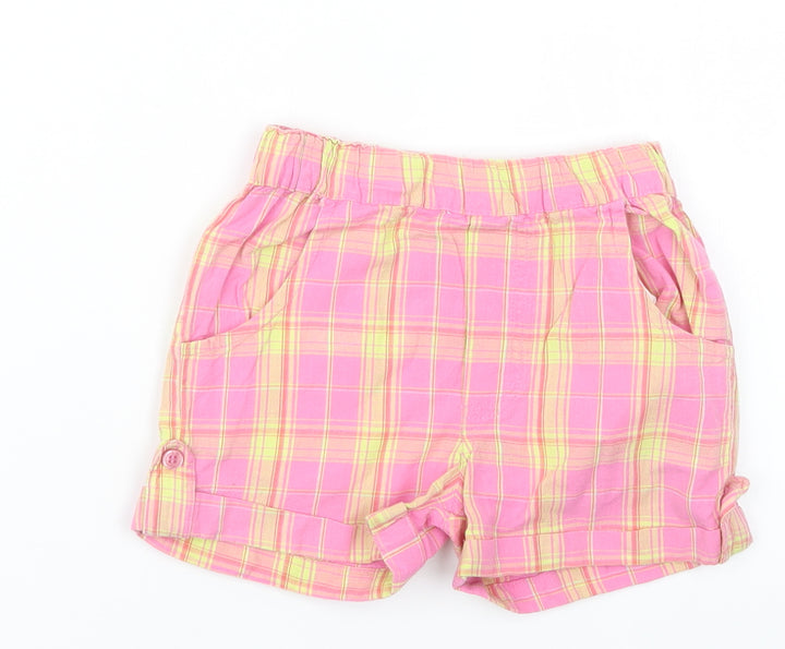 E-vie Angel Girls Pink Check  Boyfriend Shorts Size 2-3 Years