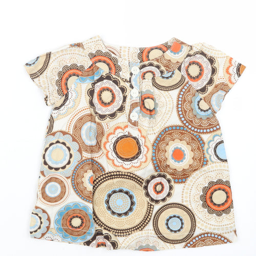 Gap Girls Beige Geometric  Basic T-Shirt Size 4 Years