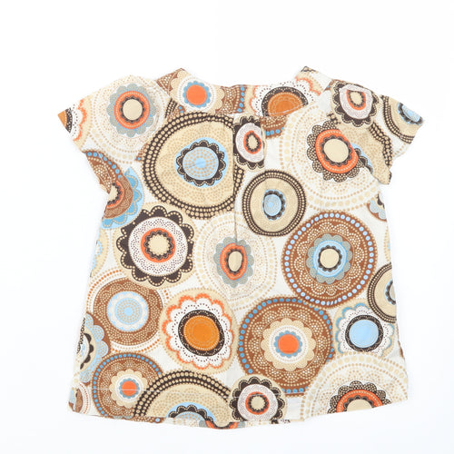 Gap Girls Beige Geometric  Basic T-Shirt Size 4 Years