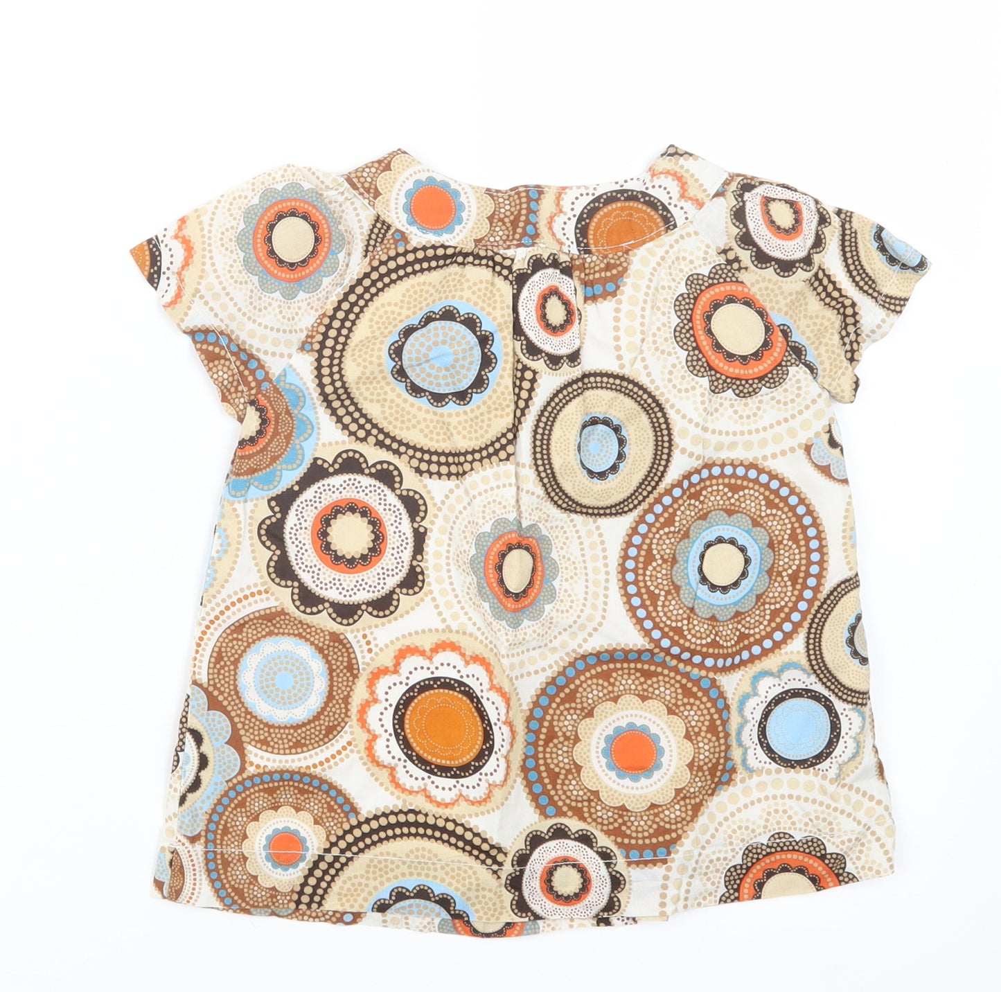 Gap Girls Beige Geometric  Basic T-Shirt Size 4 Years