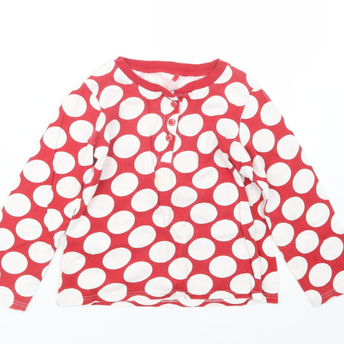 George Girls Red Polka Dot  Basic T-Shirt Size 5-6 Years