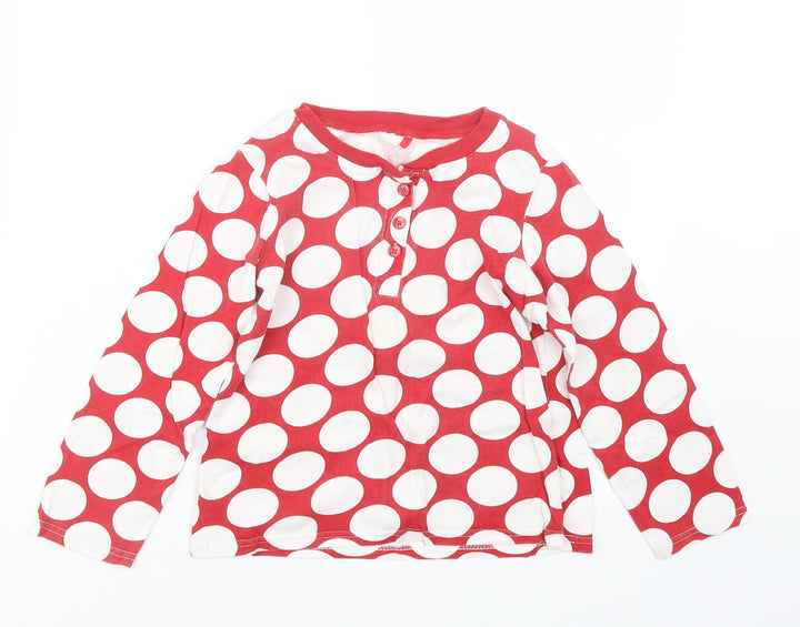 George Girls Red Polka Dot  Basic T-Shirt Size 5-6 Years