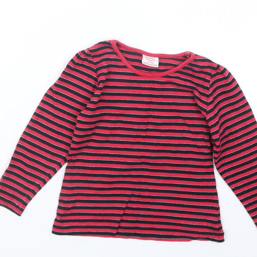 Vintage Angels Girls Pink Striped  Basic T-Shirt Size 3-4 Years