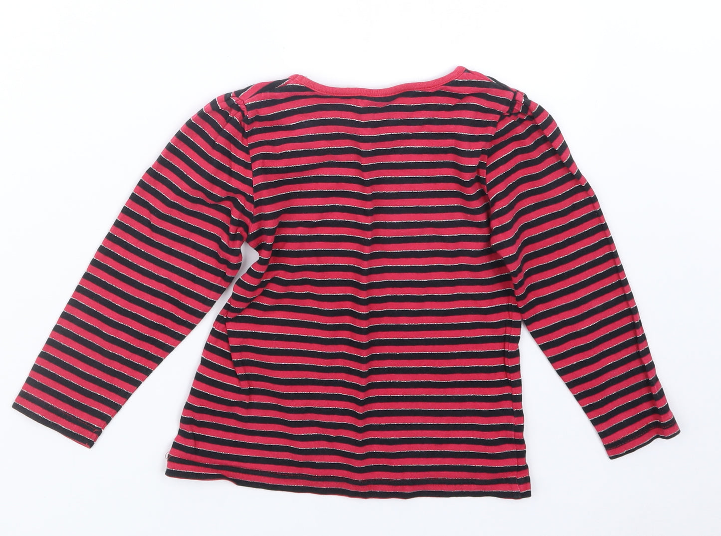 Vintage Angels Girls Pink Striped  Basic T-Shirt Size 3-4 Years